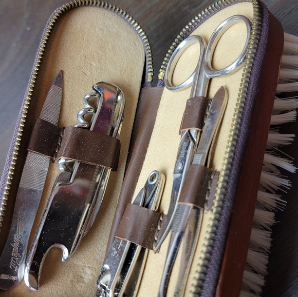 Vintage Special Triple Cut German Manicure Set in Leather Zipper - Picture 6 of 14